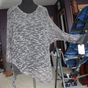 DEMOCRACY GOTH VAMPIRE WICCA ASYMMETRICAL NET LONG SLEEVE SHIRT TOP L GYPSY BOHO